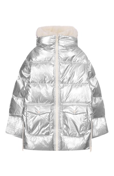 Пуховик с отделкой из кролика YVES SALOMON ENFANT, арт. 27WEM009XXD0XW_005