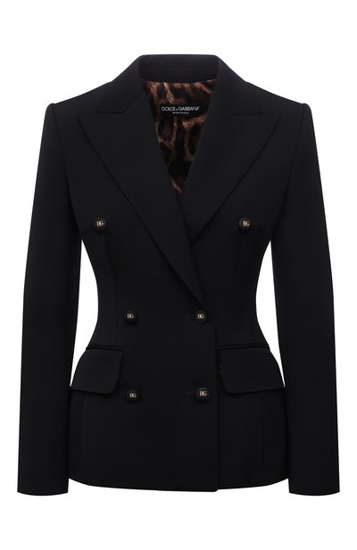 Шерстяной жакет DOLCE & GABBANA черного цвета по цене 323500 руб., арт. F26CIT/FU21E, фото 1 Шерстяной жакет DOLCE & GABBANA, арт. F26CIT/FU21E, фото 1