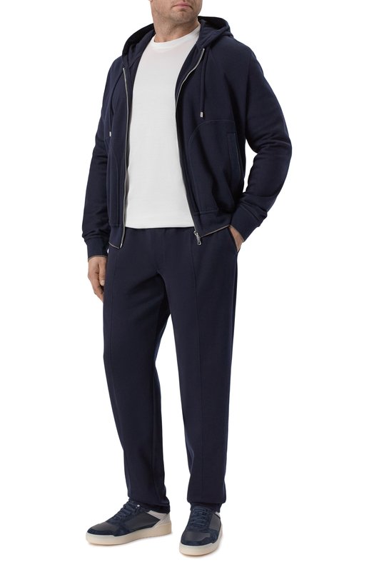 Толстовка из хлопка и кашемира Cortigiani 3AF604 Синий  3AF604 Фото 2