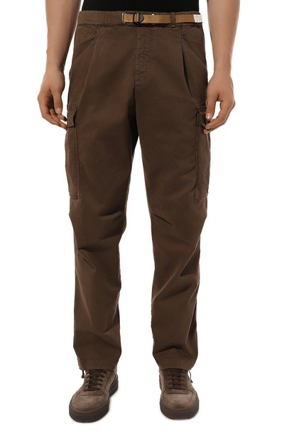 Хлопковые брюки-карго WHITE SAND коричневого цвета по цене 24350 руб., арт. 24WSU69 5, фото 3 Хлопковые брюки-карго WHITE SAND, арт. 24WSU69 5, фото 3