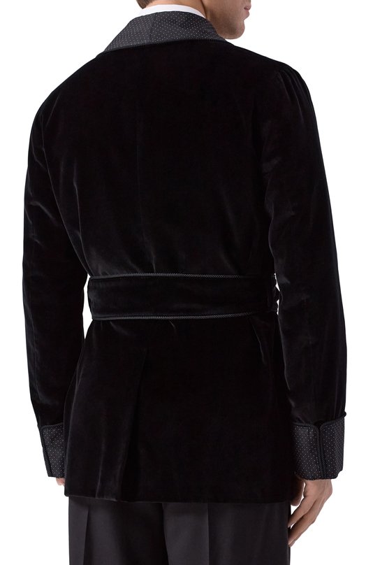 Бархатный пиджак Dolce & Gabbana G2VG0T/FUVG7 Чёрный  G2VG0T/FUVG7 Фото 4
