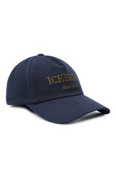 Мужская хлопковая бейсболка ICEBERG темно-синего цвета, арт. 7103/6920 | Фото 1 (Нос: Не проставлено; Материал сплава: Проставлено; Материал: Текстиль, Хлопок)