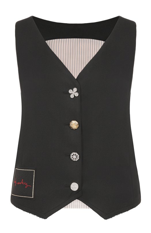 Жилет из шерсти и вискозы Les Archives LA_034СО Чёрный LA_034СО