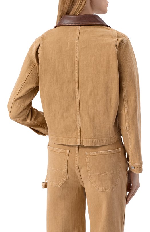 Джинсовая куртка Mother 30761-544/THE W0RKWEAR SH0RTY Бежевый  30761-544/THE W0RKWEAR SH0RTY Фото 4