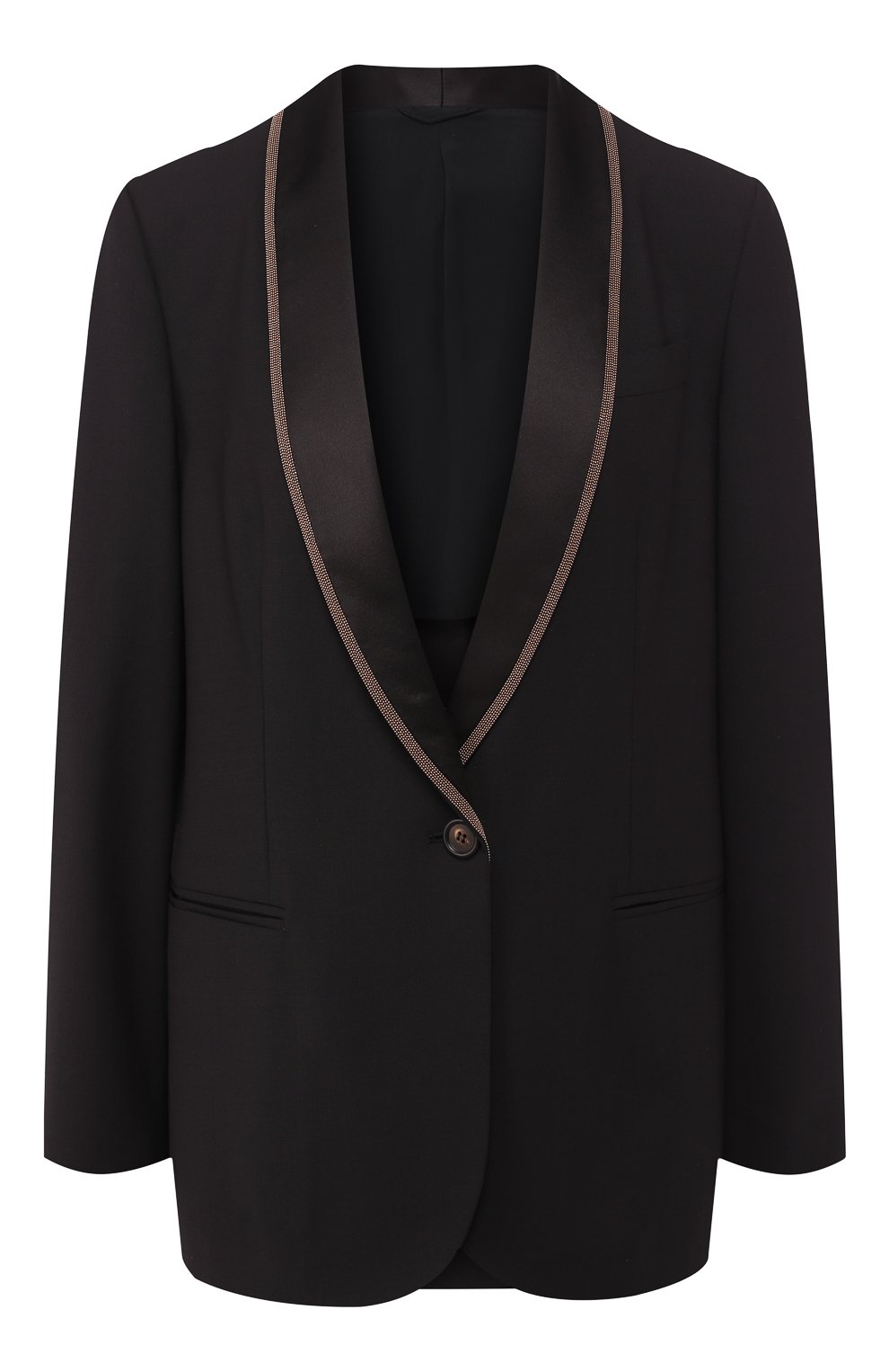 Шерстяной жакет BRUNELLO CUCINELLI черного цвета по цене 299500 руб., арт. M0W078474, фото 1 Шерстяной жакет BRUNELLO CUCINELLI, арт. M0W078474, фото 1