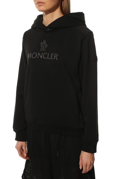 Хлопковое худи MONCLER черного цвета по цене 53350 руб., арт. H1-093-8G000-18-809KR, фото 3 Хлопковое худи MONCLER, арт. H1-093-8G000-18-809KR, фото 3