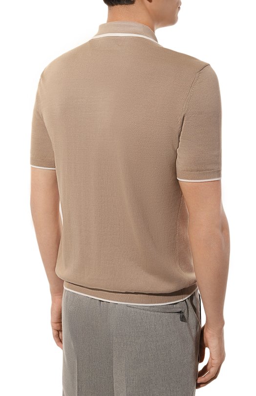 Хлопковая рубашка Brunello Cucinelli M29202605 Бежевый  M29202605 Фото 4