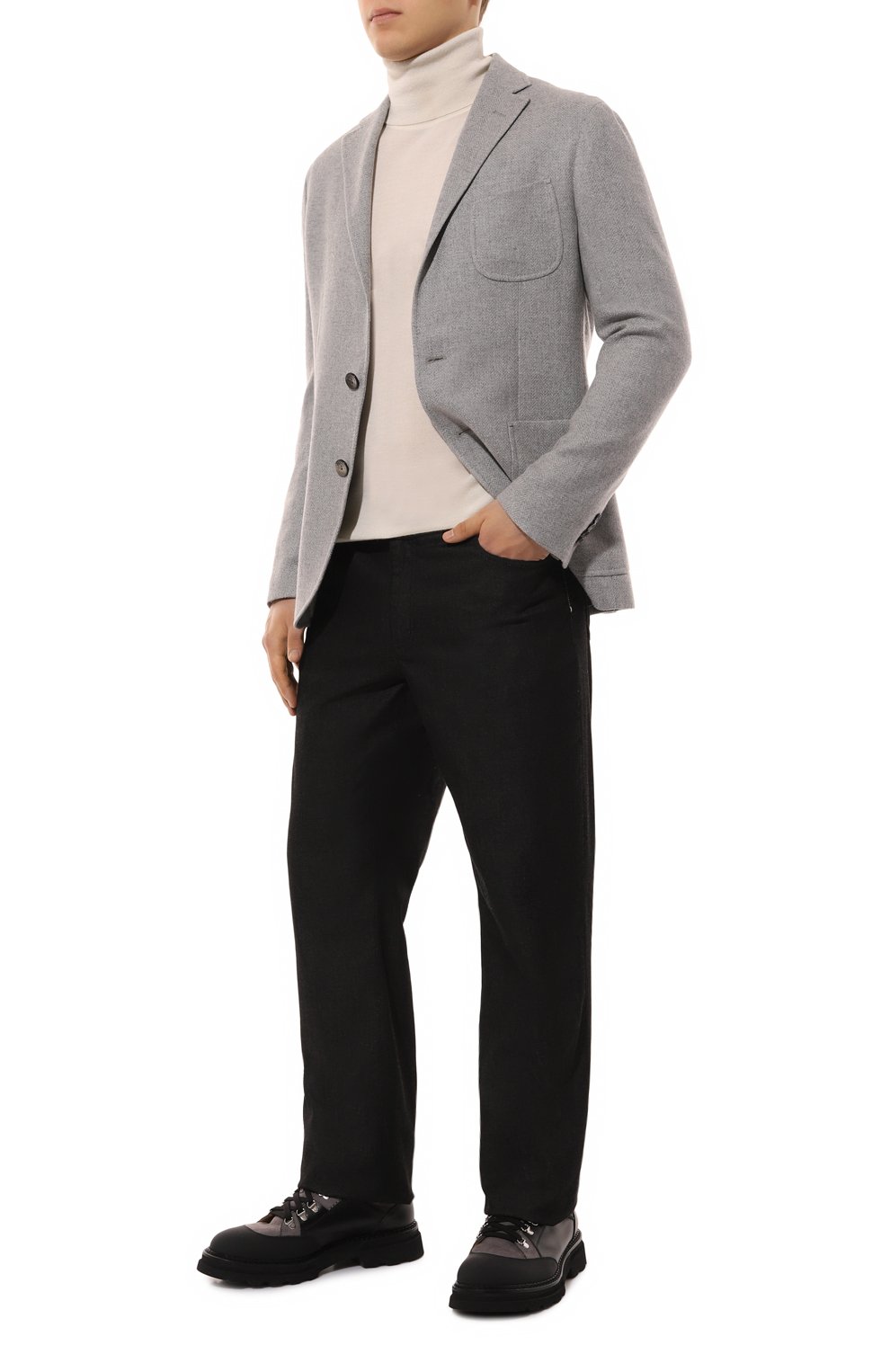 Пиджак из кашемира и шелка AGNONA серого цвета по цене 283500 руб., арт. TX08U2E/R7008E, фото 2 Пиджак из кашемира и шелка AGNONA, арт. TX08U2E/R7008E, фото 2