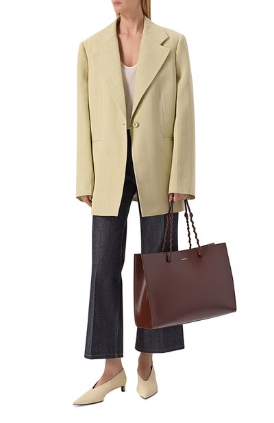 Сумка-тоут tangle JIL SANDER темно-коричневого цвета по цене 216500 руб., арт. J07WC0039/P4841, фото 3 Сумка-тоут tangle JIL SANDER, арт. J07WC0039/P4841, фото 3