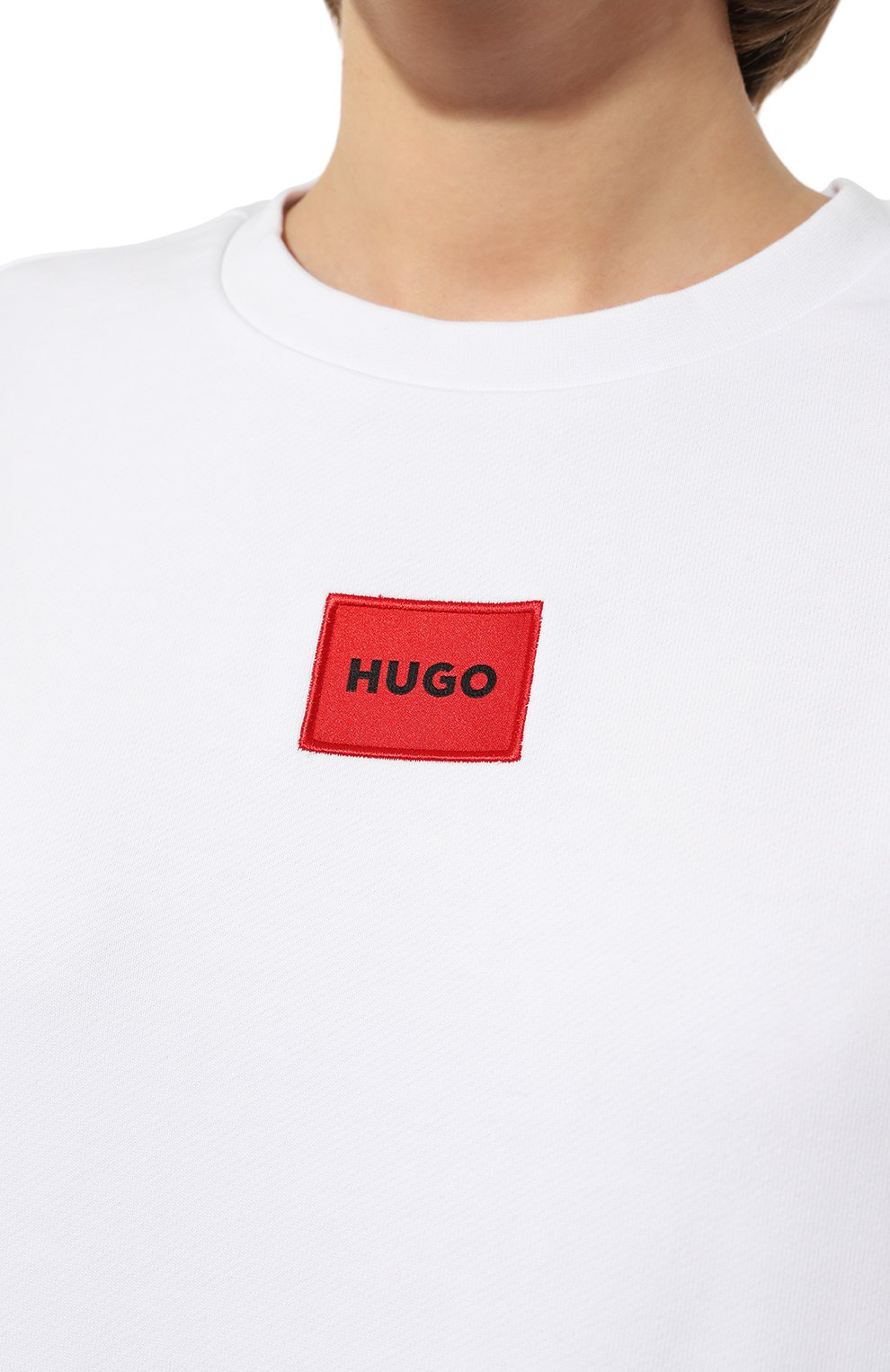 Хлопковый свитшот HUGO белого цвета по цене 3220 руб., арт. 50455971_, фото 5 Хлопковый свитшот HUGO, арт. 50455971_, фото 5