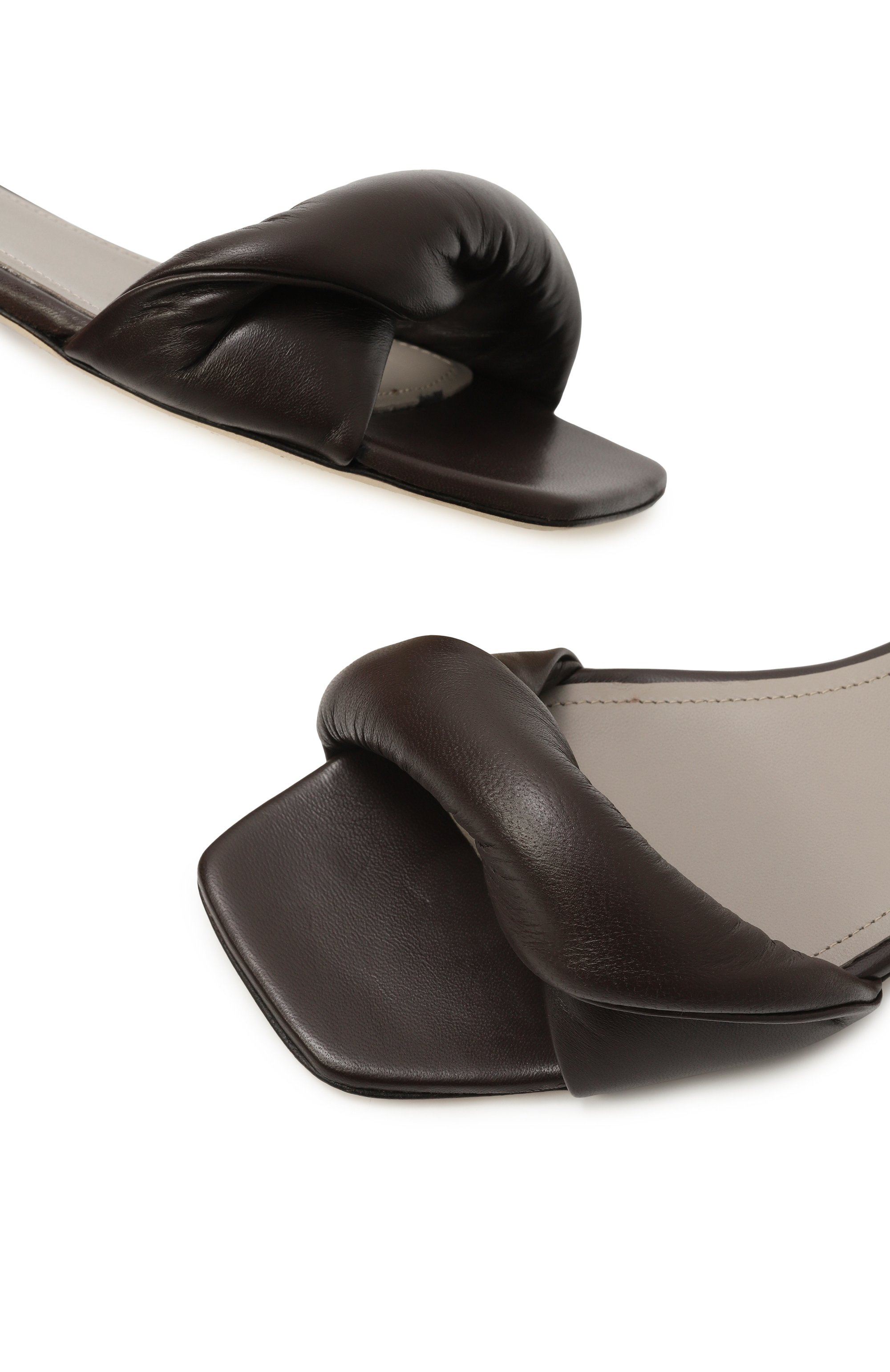 Кожаные шлепанцы LORENA ANTONIAZZI темно-коричневого цвета по цене 52400 руб., арт. R25251SC27A/9841, фото 7 Кожаные шлепанцы LORENA ANTONIAZZI, арт. R25251SC27A/9841, фото 7