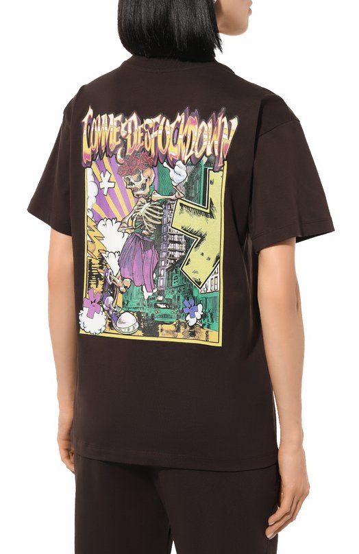 Хлопковая футболка Comme des Fuckdown CFABW01070 Коричневый  CFABW01070 Фото 4