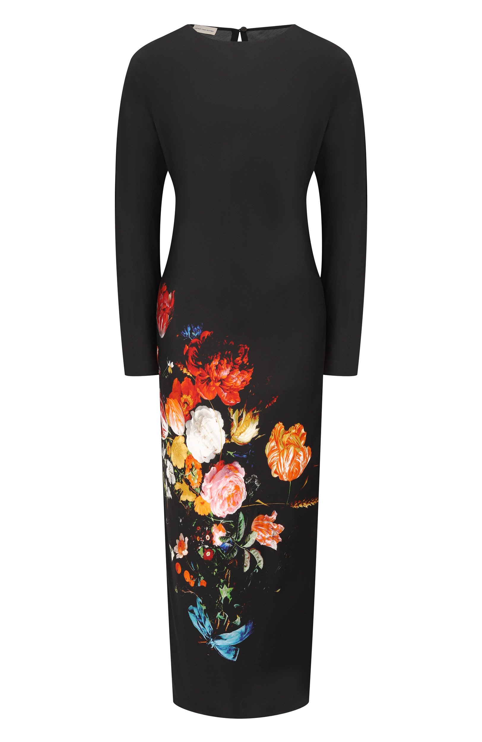 Платье из вискозы DRIES VAN NOTEN черного цвета по цене 196500 руб., арт. 262-011010/4087, фото 1 Платье из вискозы DRIES VAN NOTEN, арт. 262-011010/4087, фото 1