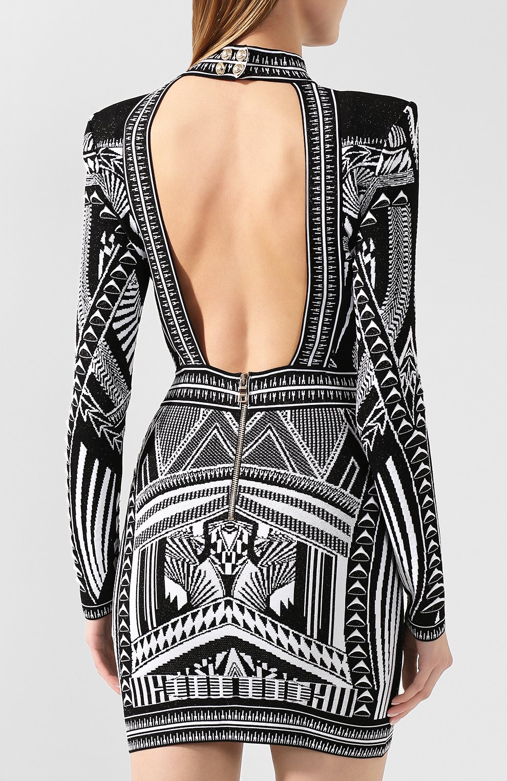 Платье BALMAIN черно-белого цвета по цене 226500 руб., арт. TF16233/K011, фото 4 Платье BALMAIN, арт. TF16233/K011, фото 4