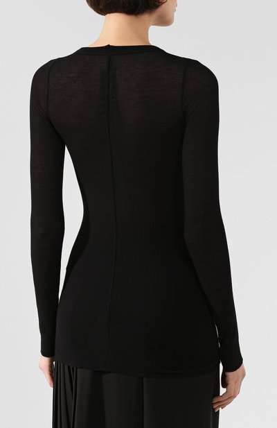 Лонгслив из смеси вискозы и шелка RICK OWENS черного цвета по цене 29950 руб., арт. RP20S1202/RC, фото 4 Лонгслив из смеси вискозы и шелка RICK OWENS, арт. RP20S1202/RC, фото 4