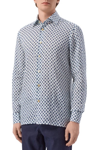 Льняная рубашка KITON темно-синего цвета по цене 136500 руб., арт. UMCNERH09719, фото 3 Льняная рубашка KITON, арт. UMCNERH09719, фото 3