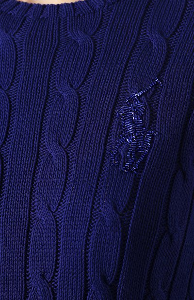 Хлопковый пуловер POLO RALPH LAUREN синего цвета по цене 23100 руб., арт. 211780365, фото 5 Хлопковый пуловер POLO RALPH LAUREN, арт. 211780365, фото 5