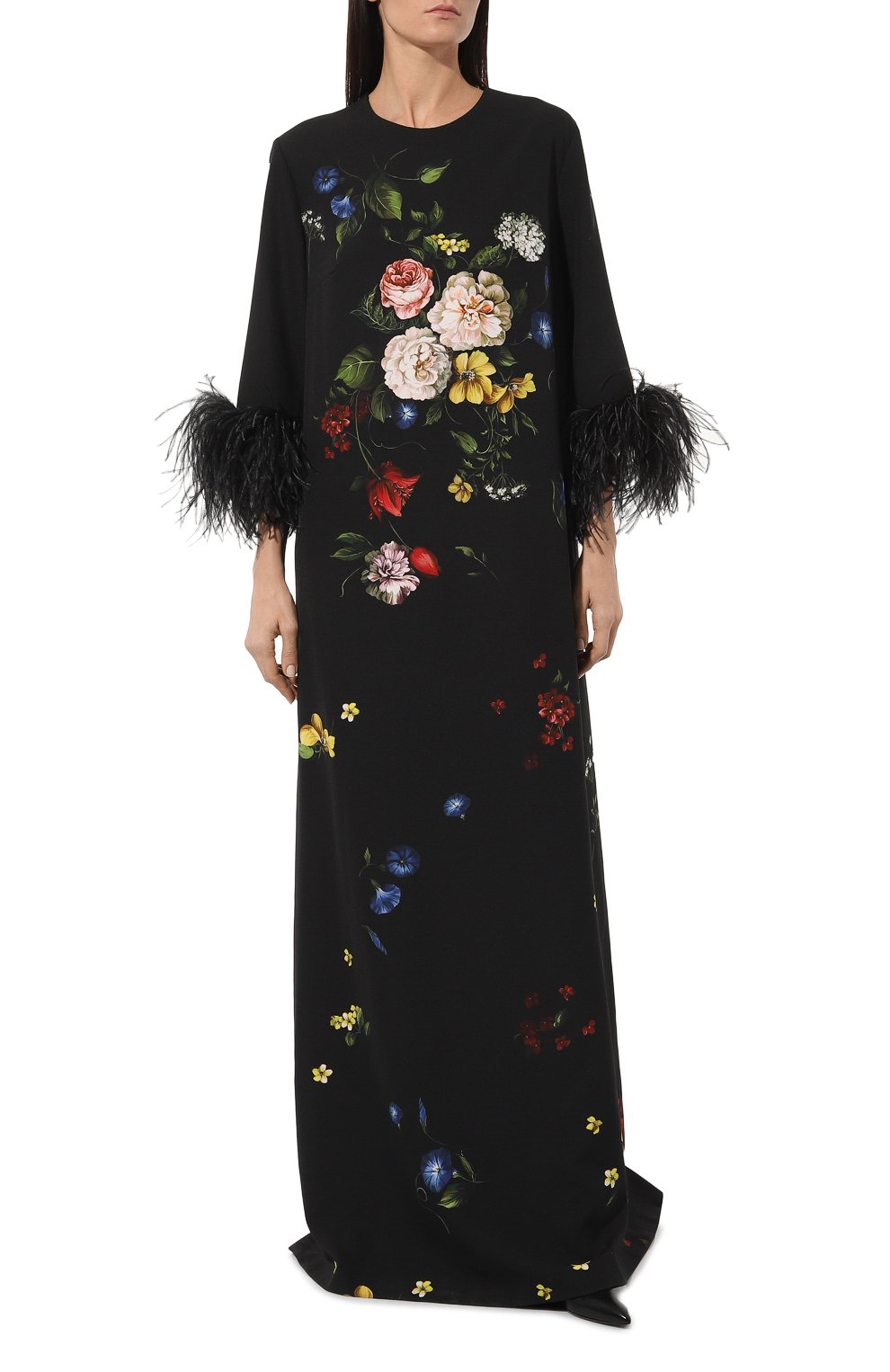 Платье с отделкой перьями страуса ELIE SAAB, арт. 15690, фото 3