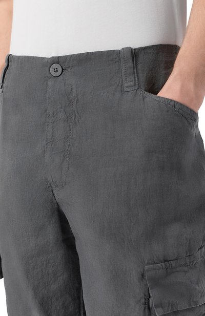 Льняные шорты TRANSIT темно-серого цвета по цене 38650 руб., арт. CFUTRCD132, фото 5 Льняные шорты TRANSIT, арт. CFUTRCD132, фото 5