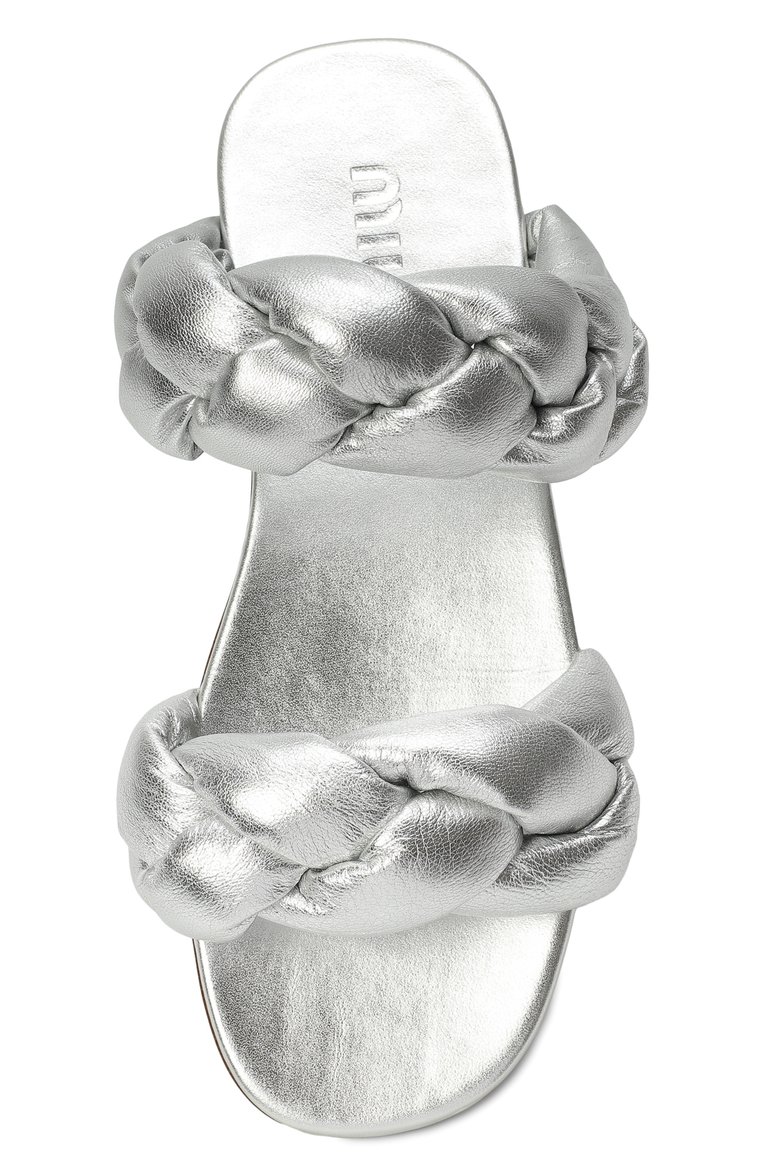 Кожаные шлепанцы MIU MIU, арт. 5XX488-3LAB-F0118, фото 4