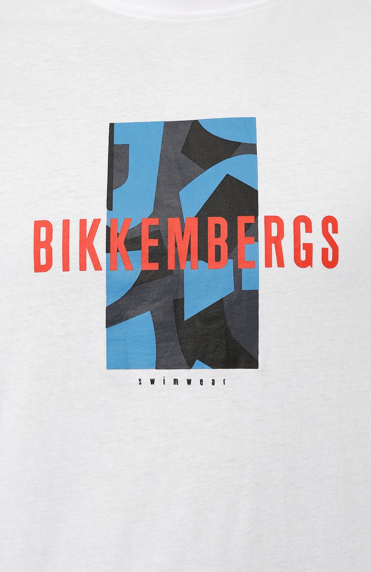 Мужская хлопковая футболка DIRK BIKKEMBERGS белого цвета, арт. BKK3MTS03 | Фото 5 (Длина (для топов): Стандартные; Драгоценные камни: Проставлено; Материал внешний: Хлопок; Рукава: Короткие; Материал сплава: Проставлено; Стили: Кэжуэл; Принт: С принтом; Кросс-КТ: Джерси; Мужское Кросс-КТ: Футболка-одежда)