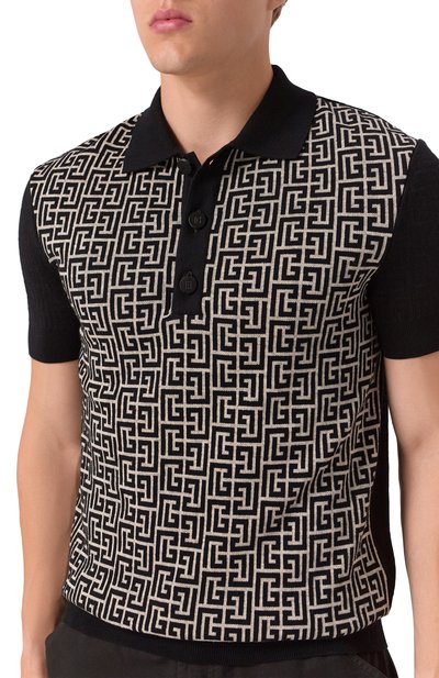 Поло из хлопка и вискозы BALMAIN, арт. FH1GB020/KI80, фото 5