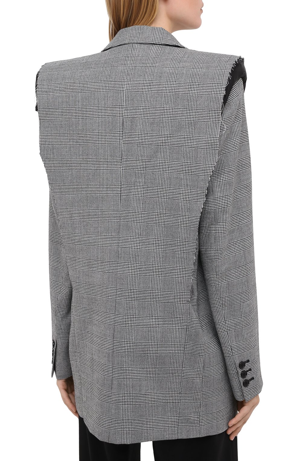 Шерстяной жакет VETEMENTS серого цвета по цене 217500 руб., арт. WAH21JA021 1208/BLACK/WHITE CHECK, фото 5 Шерстяной жакет VETEMENTS, арт. WAH21JA021 1208/BLACK/WHITE CHECK, фото 5