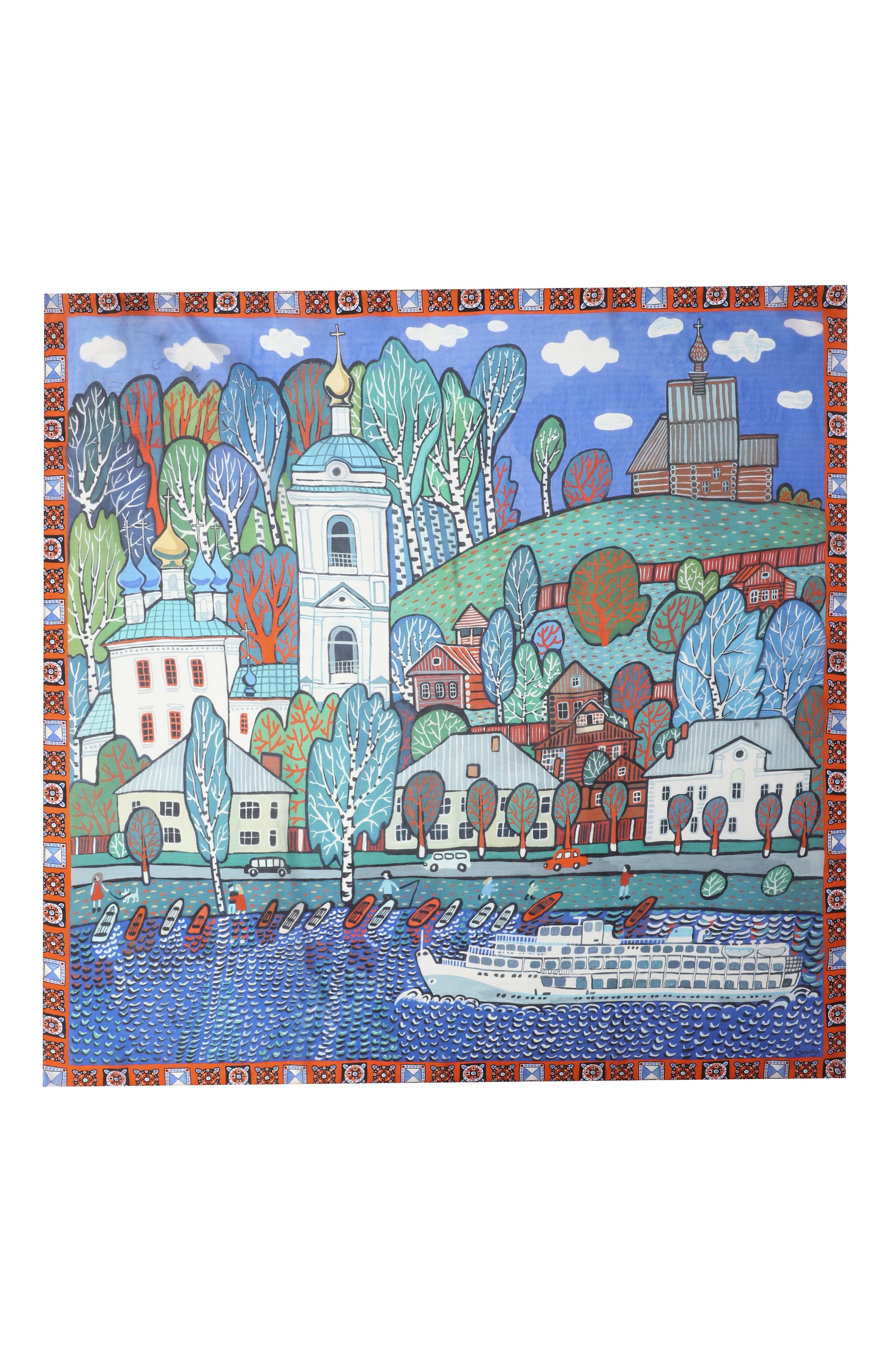 Шелковый платок плес GOURJI, арт. 91149637/415191172, фото 4