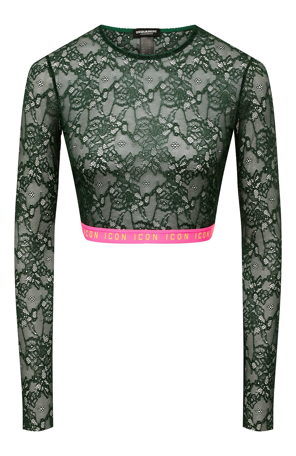 Топ DSQUARED2 зеленого цвета по цене 11350 руб., арт. D8M084020, фото 1 Топ DSQUARED2, арт. D8M084020, фото 1