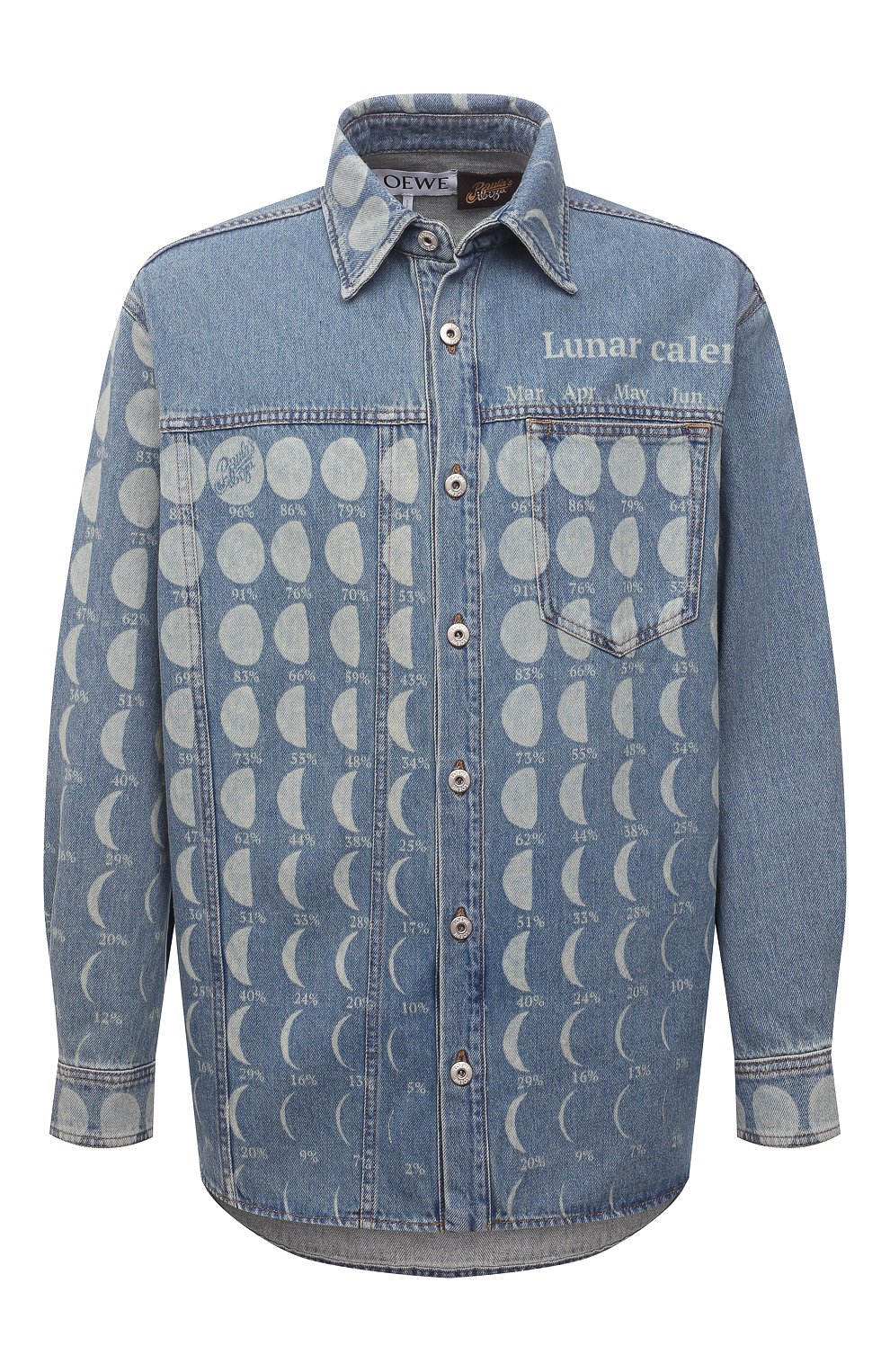 Джинсовая рубашка loewe x paula's ibiza LOEWE синего цвета по цене 77350 руб., арт. H616Y04X19, фото 1 Джинсовая рубашка loewe x paula's ibiza LOEWE, арт. H616Y04X19, фото 1