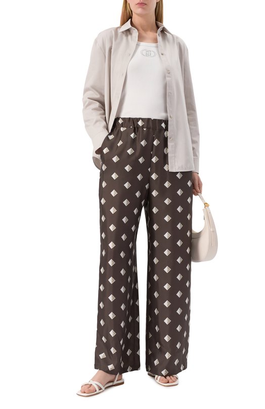 Шелковые брюки Max Mara Leisure B0A Коричневый  B0A Фото 2