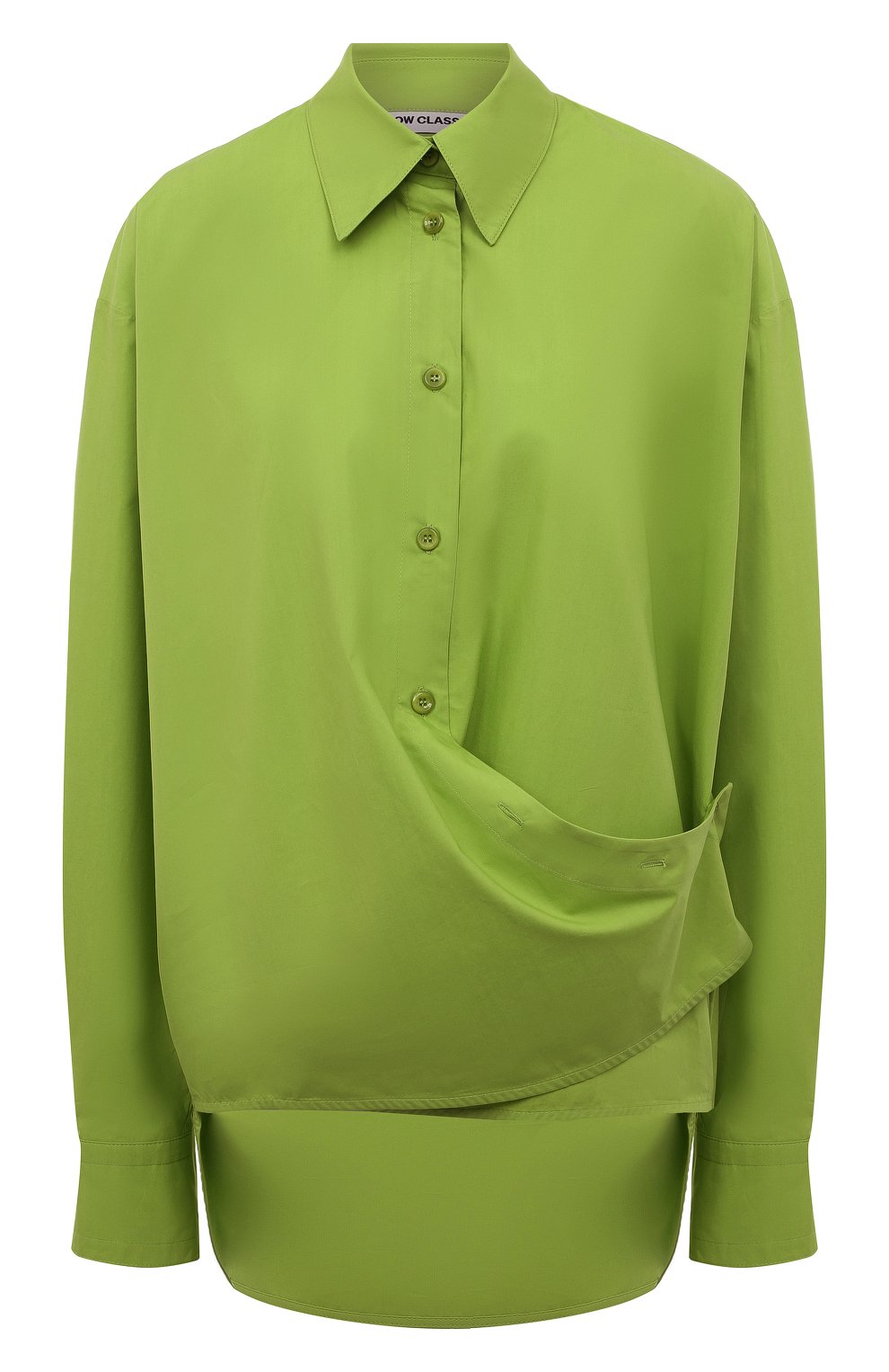 Хлопковая рубашка LOW CLASSIC зеленого цвета по цене 34000 руб., арт. L0W22PF_SH03GN, фото 1 Хлопковая рубашка LOW CLASSIC, арт. L0W22PF_SH03GN, фото 1