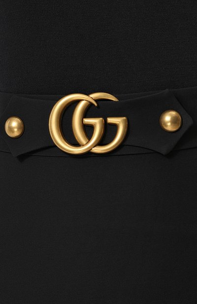 Однотонная мини-юбка из смеси шерсти и шелка GUCCI, арт. 430572/ZHM88, фото 5