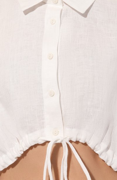 Льняная рубашка A MERE CO белого цвета по цене 31050 руб., арт. AMC-RSS24-03034W, фото 5 Льняная рубашка A MERE CO, арт. AMC-RSS24-03034W, фото 5