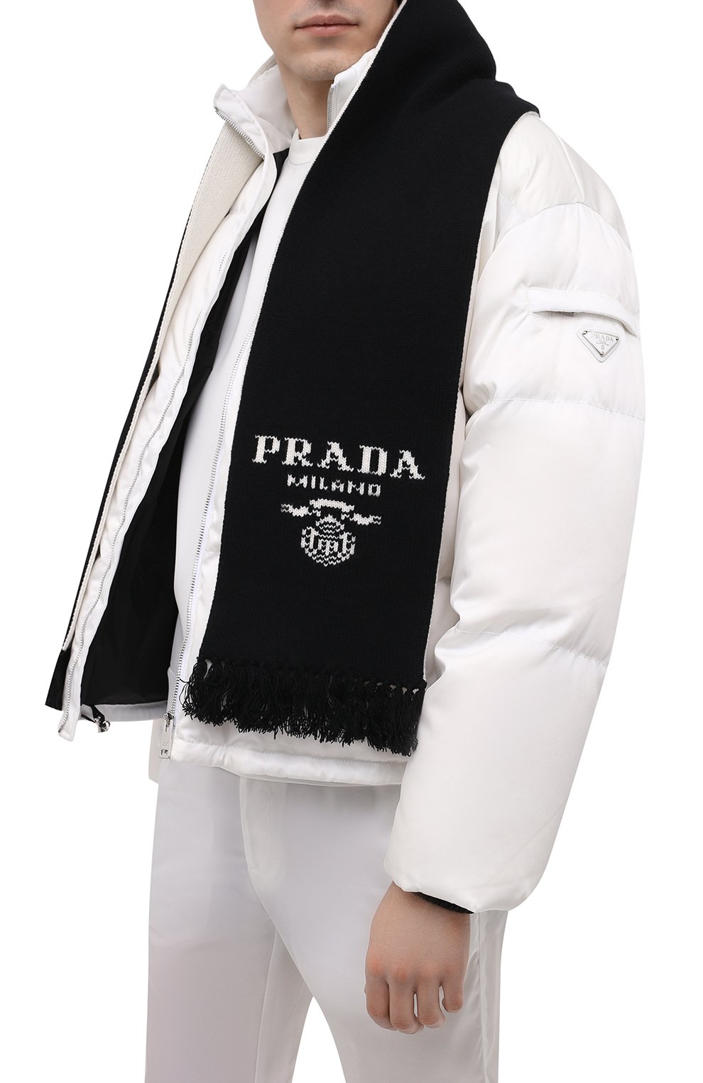 Шарф из шерсти и кашемира PRADA, арт. UMS392-1YMW-F0002-202, фото 3