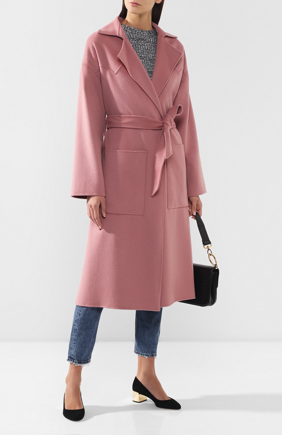 Пальто из смеси шерсти и шелка NANUSHKA, арт. ALAM0_DUSTY PINK_D0UBLE W00L, фото 2