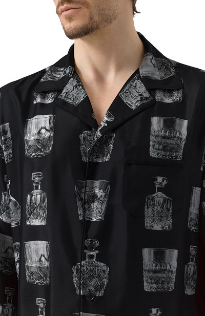 Шелковая сорочка DOLCE & GABBANA черного цвета по цене 196500 руб., арт. G5IF1T/HI1V0, фото 5 Шелковая сорочка DOLCE & GABBANA, арт. G5IF1T/HI1V0, фото 5