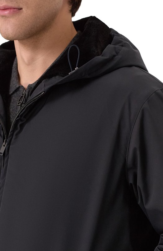 Пуховый бомбер с подкладкой из норки MVST FTECK-ME5635-4V BS Синий  FTECK-ME5635-4V BS Фото 5