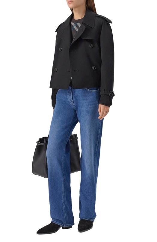 Хлопковый тренч Burberry 8072849 Чёрный  8072849 Фото 2