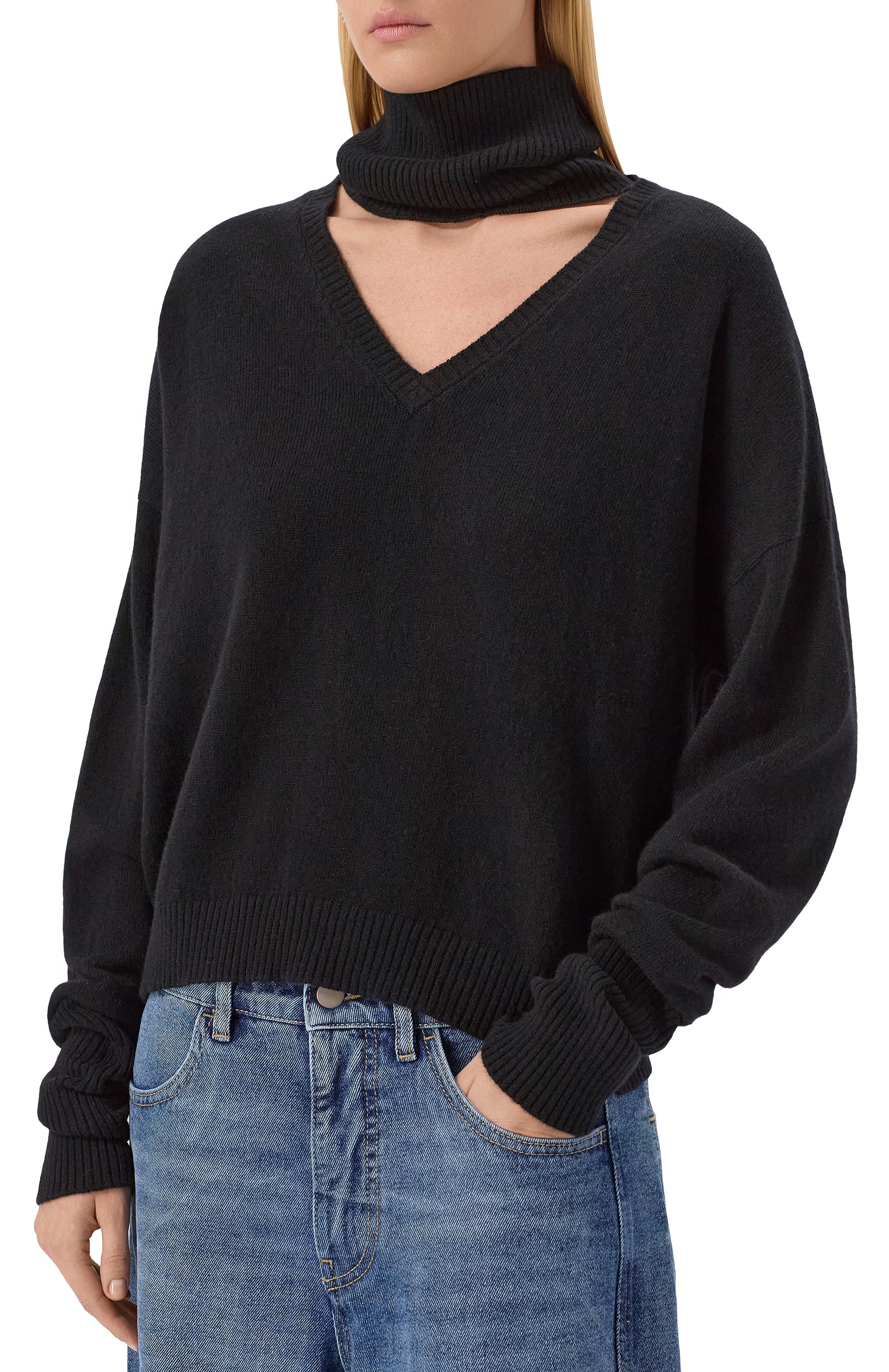 Пуловер из шерсти и кашемира ANDREA YA'AQOV черного цвета по цене 69950 руб., арт. 25WMAG82/CASHMERE W00L, фото 3 Пуловер из шерсти и кашемира ANDREA YA'AQOV, арт. 25WMAG82/CASHMERE W00L, фото 3