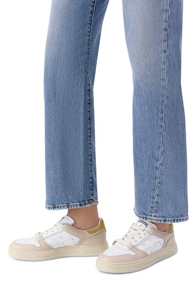 Кожаные кеды quinn-d PREMIATA бежевого цвета по цене 35100 руб., арт. QUINND/VAR 8217, фото 2 Кожаные кеды quinn-d PREMIATA, арт. QUINND/VAR 8217, фото 2