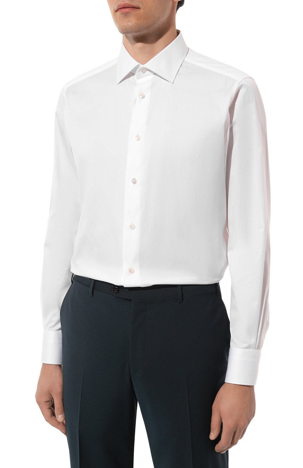 Хлопковая сорочка ZEGNA белого цвета по цене 43900 руб., арт. 704001A7/9MS0JI, фото 4 Хлопковая сорочка ZEGNA, арт. 704001A7/9MS0JI, фото 4