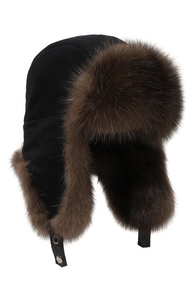 Кашемировая шапка-ушанка с меховой отделкой FURLAND, арт. 0201414210022100005, фото 1