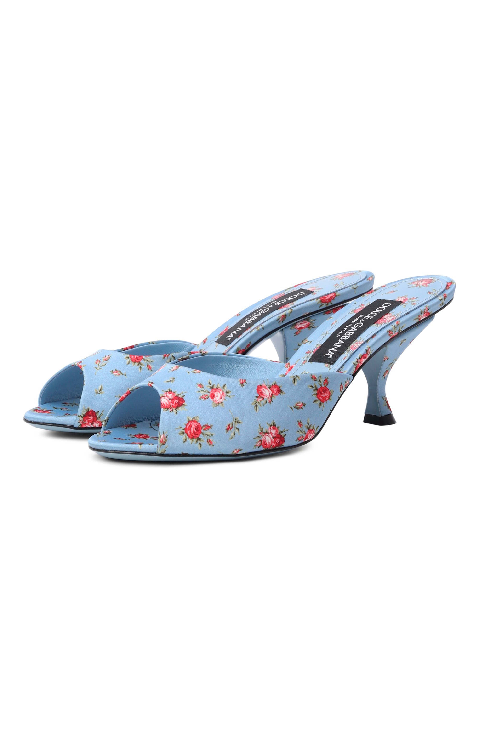 Текстильные мюли keira 60 DOLCE & GABBANA голубого цвета по цене 98950 руб., арт. CR1987/AX462, фото 1 Текстильные мюли keira 60 DOLCE & GABBANA, арт. CR1987/AX462, фото 1