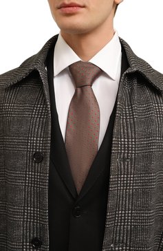 Мужской шелковый галстук BROUBACK коричневого цвета, арт. TIE 8CM/SS24 | Фото 2 (Материал: Текстиль, Шелк; Материал сплава: Проставлено; Нос: Не проставлено; Принт: С принтом)