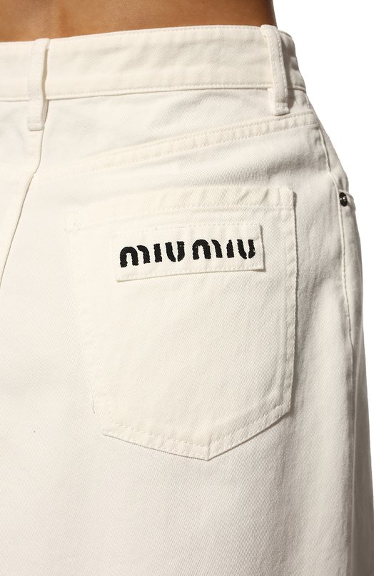 Джинсовая юбка Miu Miu GWD265-4YE-F0009 Кремовый  GWD265-4YE-F0009 Фото 5