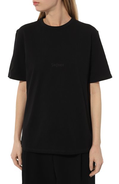 Хлопковая футболка SAINT LAURENT, арт. 747125/YB2XE, фото 3
