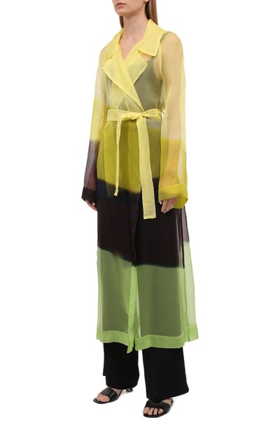 Шелковый тренч DRIES VAN NOTEN желтого цвета по цене 199500 руб., арт. 211-10238-2086, фото 3 Шелковый тренч DRIES VAN NOTEN, арт. 211-10238-2086, фото 3