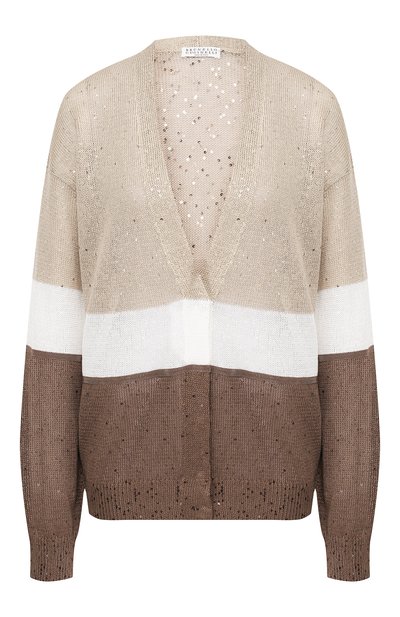 Кардиган из смеси льна и шелка BRUNELLO CUCINELLI, арт. M10551906, фото 1