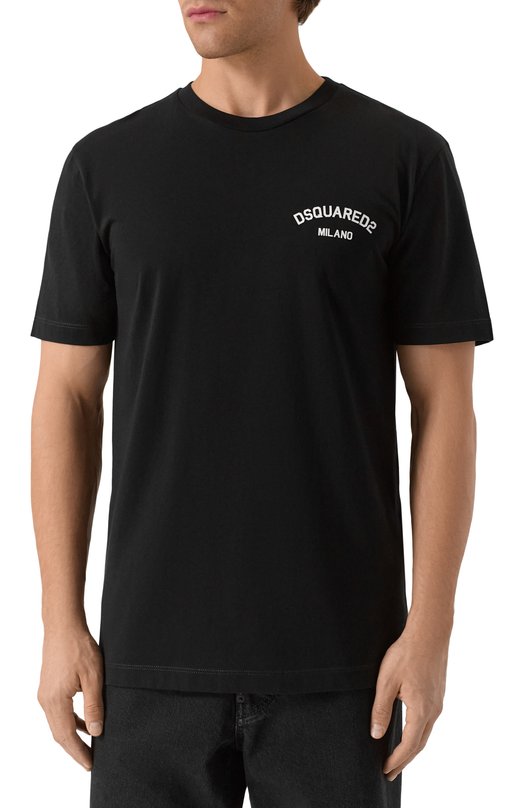 Хлопковая футболка Dsquared2 S74GD1477/D20020 Чёрный  S74GD1477/D20020 Фото 3